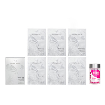 Ellips - Ellips Hair Vitamin Oil - Hair Treatment 50capsules x1ml X Natural Beauty r-PGA Deep Hydration Moisturizing Cushion Mask (Exp Date: 01/2026) 6x 20ml Image 1