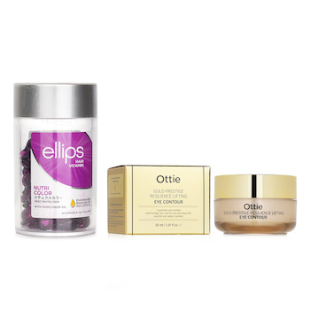 Ellips - Ellips Hair Vitamin Oil -  Nutri Color 50capsules x1ml X Ottie Gold Prestige Resilience Lifting Eye Contour 30ml Image 1
