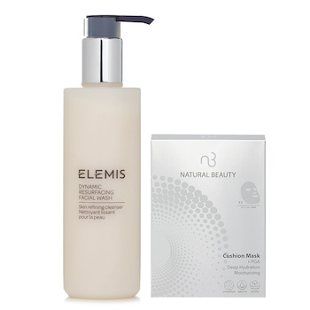 Elemis Dynamic Resurfacing Facial Wash 200ml X Natural Beauty r-PGA Deep Hydration Moisturizing Cushion Mask (Exp Date: 01/2026) 6x 20ml (2pcs) 