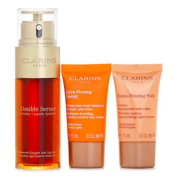 Clarins - Double Serum & Extra-Firming Collection: Double Serum 50ml + Day Cream 15ml + Night Cream 15ml + Bag(Unboxed) Image 1