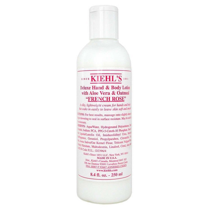 Kiehl's Deluxe Hand & Body Lotion With Aloe Vera & Oatmeal - French Rose 250ml/8.4ozProduct Thumbnail