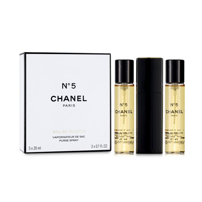 Chanel - No.5 Eau De Toilette Purse Spray And 2 Refills 3x20ml/0.7