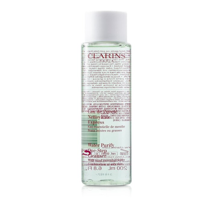 Clarins Water Purify One Step Cleanser w/ Mint Essential Water ( seka- tai rasvoittuvalle iholle ) 200ml/6.8ozProduct Thumbnail