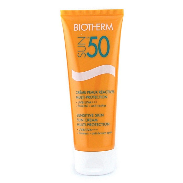Biotherm Przeciwzmarszczkowy i nawilżający krem do opalania twarzy do skóry wrażliwej Sun Multi Protection Sensitive Skin Sun Cream SPF50 UVB/UVA+++ 75ml/2.53ozProduct Thumbnail