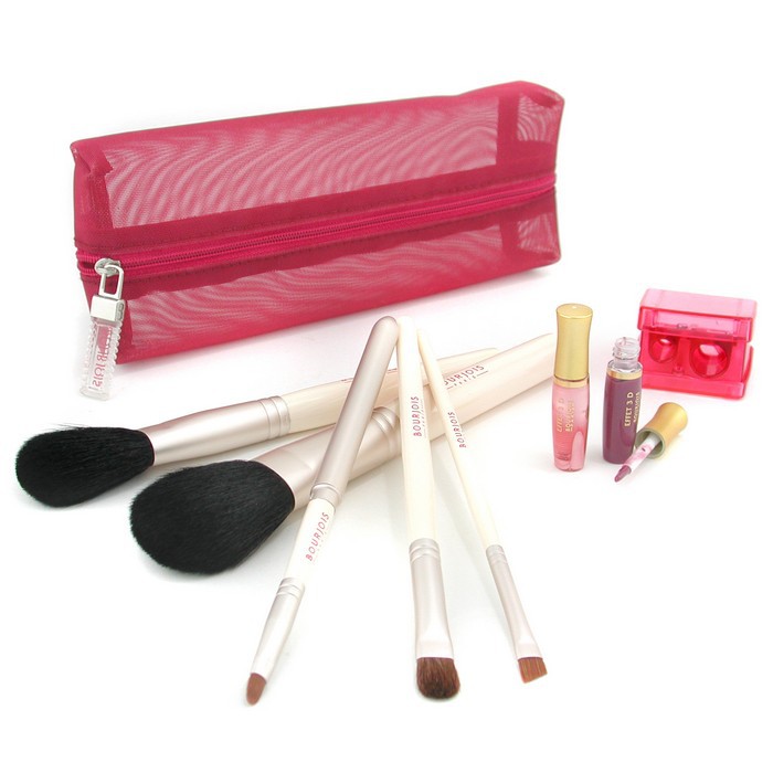 Bourjois Bourjois 8 Pinceis & Kit de maquiagem: 5x Pinceis + 2x Mini Brilho p/ os lábios + Apontador + Bolsa 8pcs+1bagProduct Thumbnail