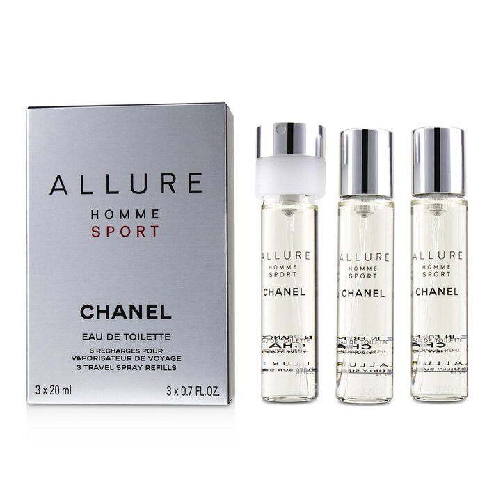 Chanel Męska woda toaletowa EDT Spray Allure Homme Sport - miniatura z trzema wkładami 3x20ml/0.7ozProduct Thumbnail