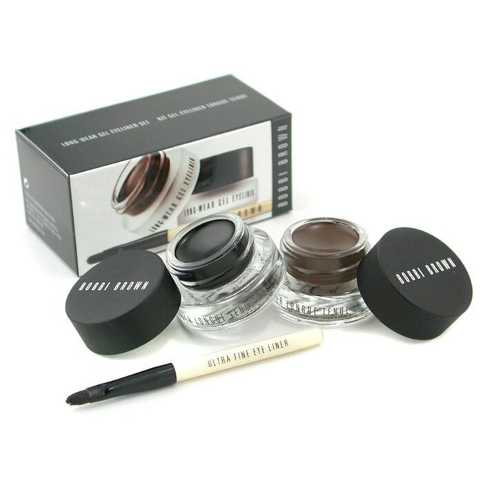 Bobbi Brown Long Wear Gel Eyeliner Duo: 2x Gel Eyeliner 3g (Black Ink, Sepia Ink) + Mini Ultra Fine Eye Liner Brush 3pcsProduct Thumbnail