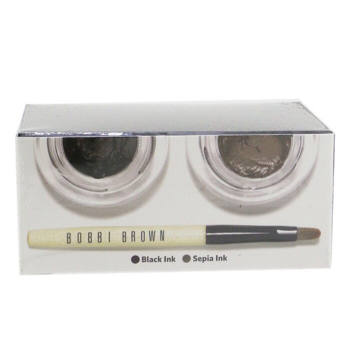 Bobbi Brown Long Wear Gel Eyeliner Duo: 2x Gel Eyeliner 3g (Black Ink, Sepia Ink) + Mini Ultra Fine Eye Liner Brush 3pcsProduct Thumbnail