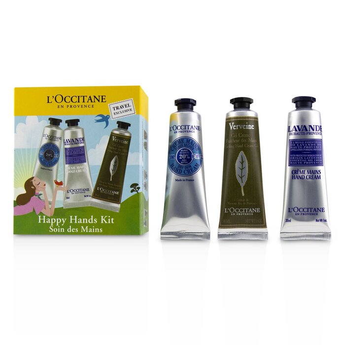 L'Occitane Happy Hands Kit: 2x Shea Butter 30ml + 2x Lavender 30ml + 2x Verbena Cooling Hand Cream Gel 30ml 6x30ml/1ozProduct Thumbnail