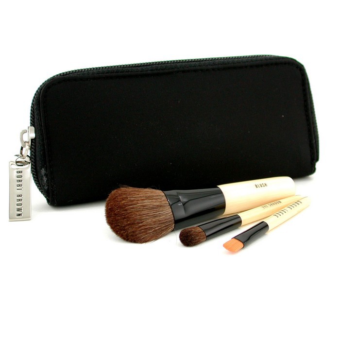 Bobbi Brown Mini Brush Set: Blush Brush + Eye Shadow Brush + Eye Liner Brush + Black Case 3pcs+1caseProduct Thumbnail