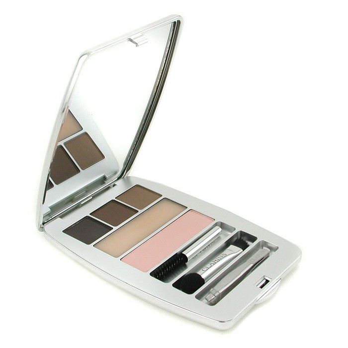 Clarins Pro Palette Eyebrow Kit: 3x Eyebrow Shades + Wax + Eye Shadow + 3x Applicators Picture ColorProduct Thumbnail