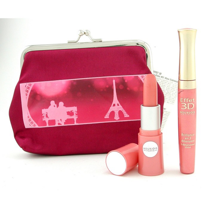 Bourjois Lovely Lips Kit: Effet 3D Brilho labial + Lovely Rouge Batom + nescessaire 2pcs+1bagProduct Thumbnail