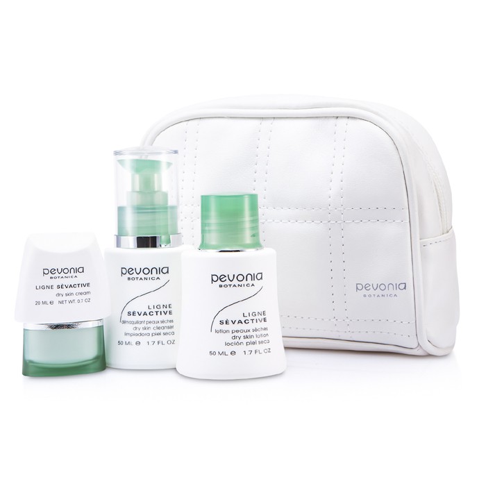 Pevonia Botanica Your Skincare Solution Dry Skin Holiday Set: Cleanser 50ml + Lotion 50ml + Cream 20ml + Bag 3pcs+1bagProduct Thumbnail
