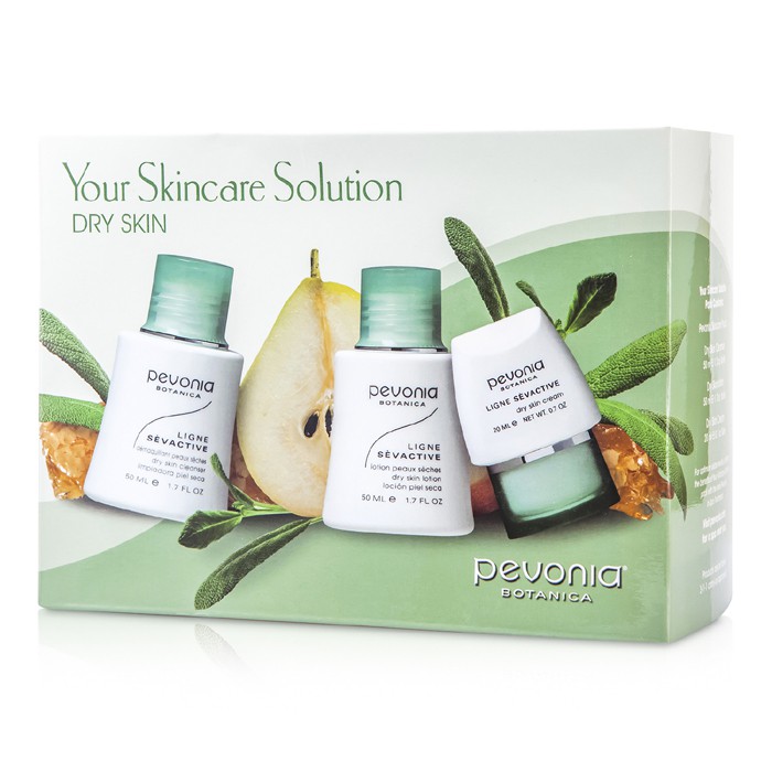 Pevonia Botanica Your Skincare Solution Dry Skin Holiday Set: Cleanser 50ml + Lotion 50ml + Cream 20ml + Bag 3pcs+1bagProduct Thumbnail