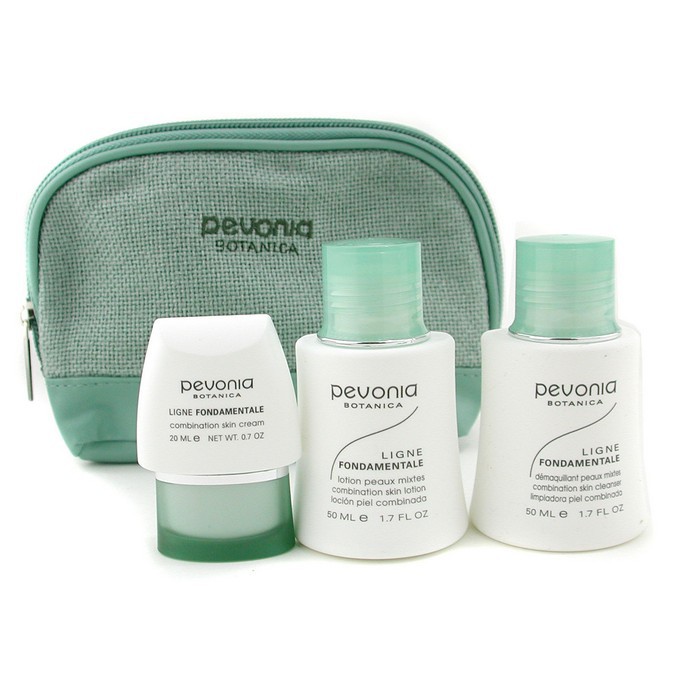 Pevonia Botanica Your Skincare Solution Combination Skin Set: Cleanser 50ml + Lotion 50ml + Cream 20ml + Bag 3pcs+1bagProduct Thumbnail