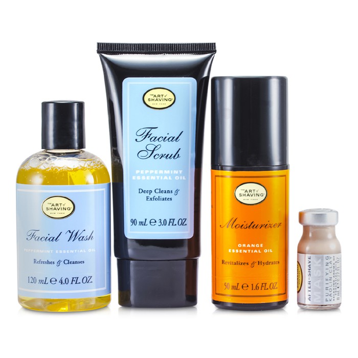 The Art Of Shaving Skincare Kit ( สำหรับผิวบอบบาง ): Facial Wash + Facial Scrub + Moisturizer + After Shave Mask 4pcsProduct Thumbnail