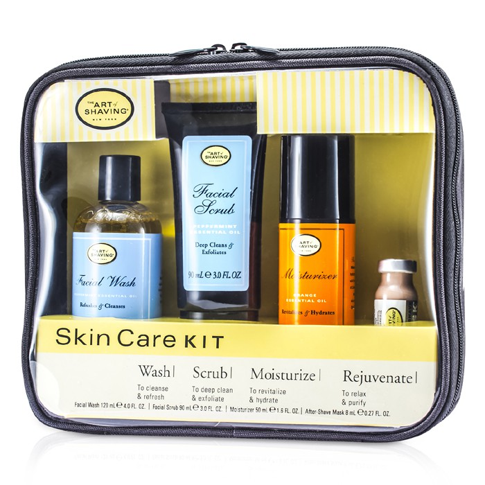 The Art Of Shaving Kit Skincare ( para peles sensiveis ): sabão de rosto + Exfoliante + Hidratante + Após barba 4pcsProduct Thumbnail