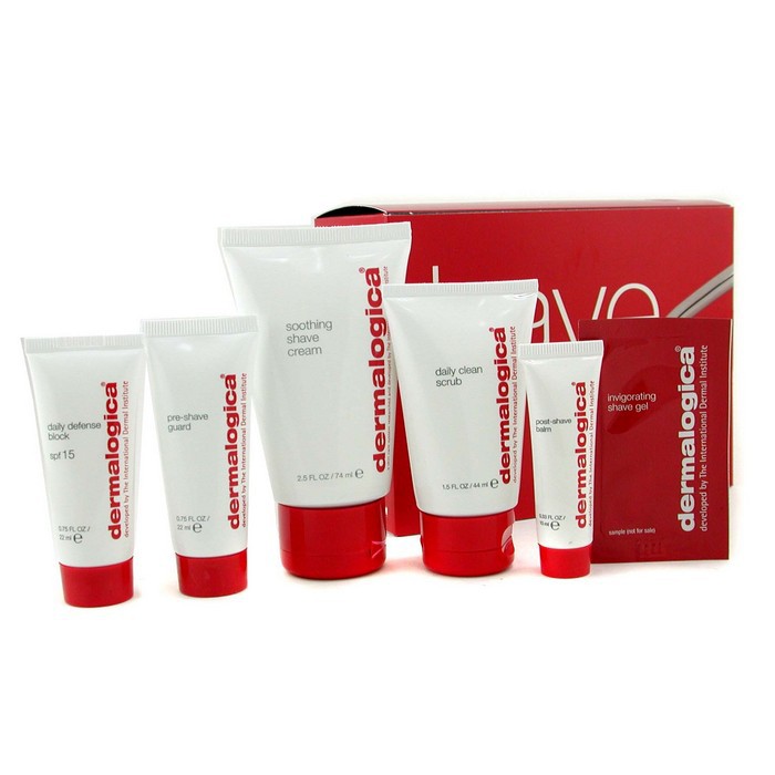 Dermalogica Men Shave System Kit: Scrub + Pre Shave Guard + Shave Cream + Post Shave Balm + Daily Defense Block 5pcsProduct Thumbnail