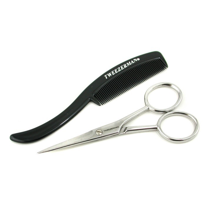 Tweezerman G.E.A.R. Moustache Scissors with Grooming Comb 2pcsProduct Thumbnail