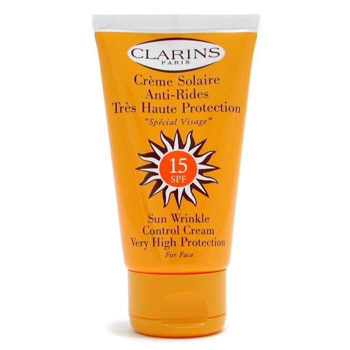 Clarins Przeciwzmarszczkowy krem do opalania twarzy do skóry wrażliwej na słońce Sun Wrinkle Control Cream High Protection For Face (bez pudełka) 75ml/2.7ozProduct Thumbnail