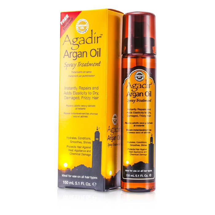 Agadir Argan Oil Nawilżająco-odżywcza, nabłyszczająco-wygładzająca mgiełka do wszystkich rodzajów włosów Hydrates, Conditions, Smoothes, Shine Spray Treatment (For All Hair Types) 150ml/5.1ozProduct Thumbnail