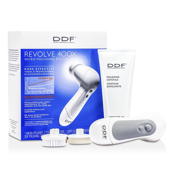 DDF Revolve 400X Микро-Полирующая Система: Микрополирующее Средство + Отшелушивающая Пенка + Очищающая Щетка + Полирующие Кристаллы + Батарейки 5pcsProduct Thumbnail