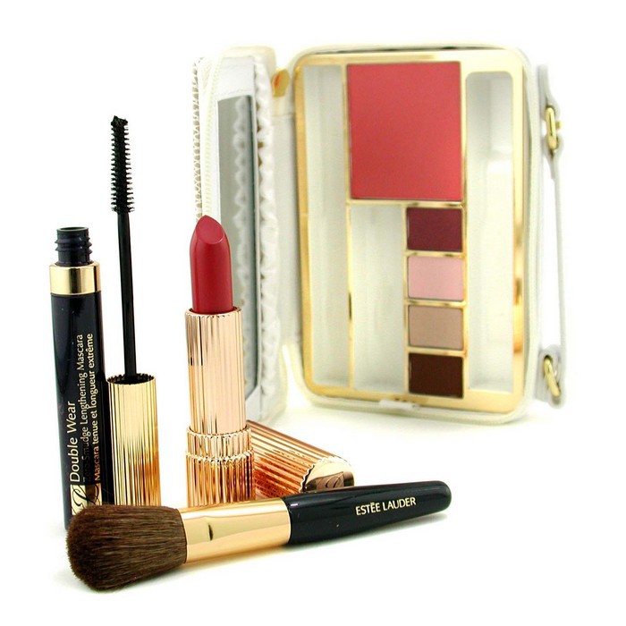 Estee Lauder The Makeup Traveler: Perona+ 4x Pewarna Mata+ Maskara+ Lipstik+ Kuas+ Wadah Picture ColorProduct Thumbnail
