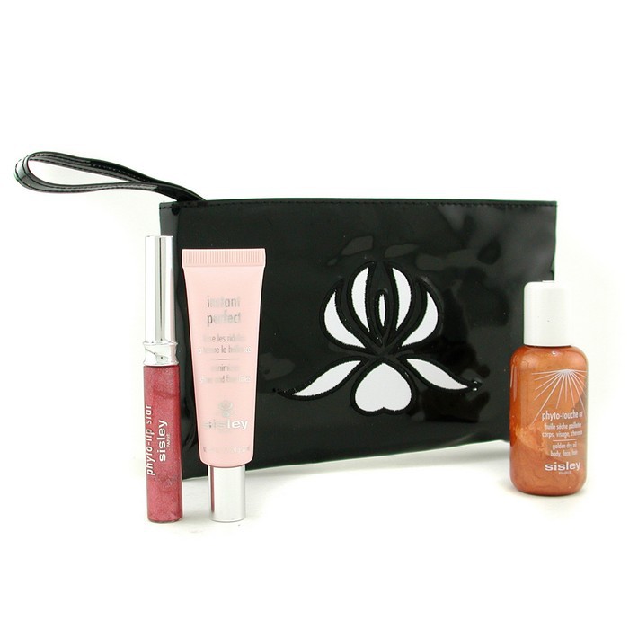 Sisley White Orchid Makeup Pouch: (1x Shine & Fine Lines, 1x Golden Dry Oil, 1x Lip Gloss 1x Bag) 4pcsProduct Thumbnail
