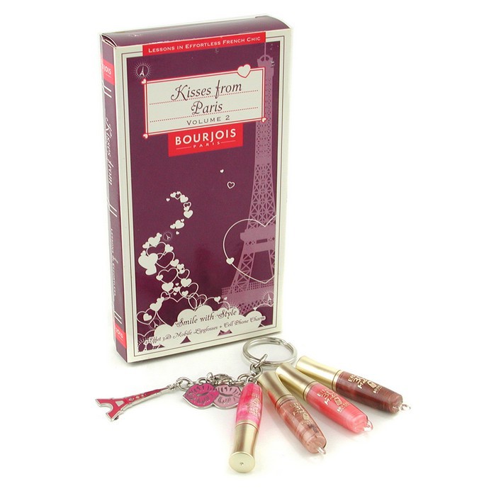Bourjois Kiss From Paris Volume 2 Lipgloss Set: 4x Effect 3D Mobile Lipgloss + Key Chain 5pcsProduct Thumbnail