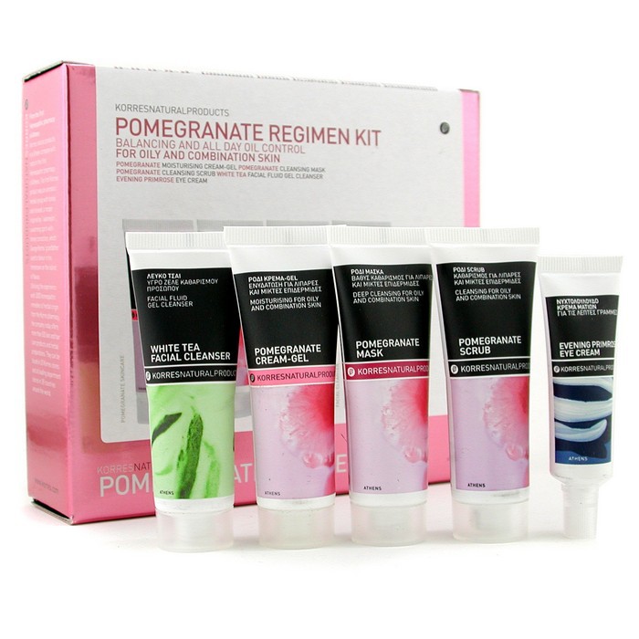 Korres Pomegranate Regimen Kit (For Oily & Combination Skin): Cream Gel + Mask + Scrub + Cleanser + Eye Cream 5pcsProduct Thumbnail