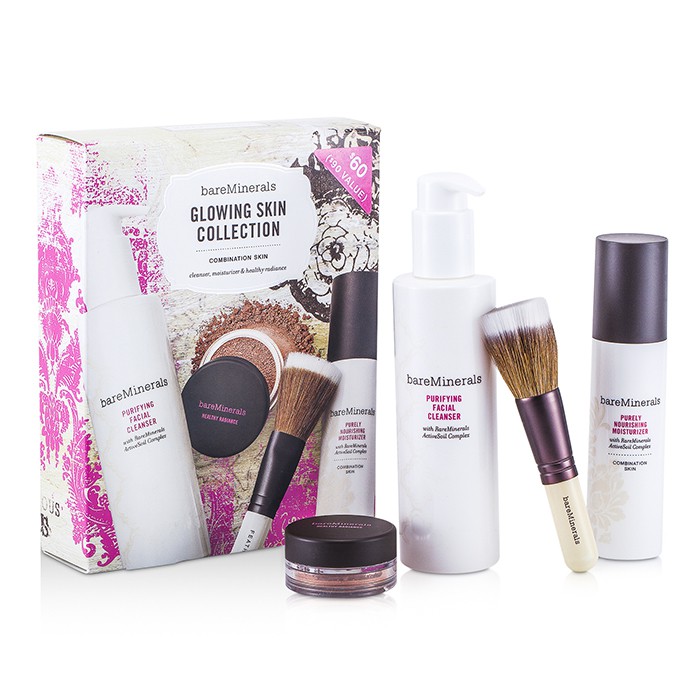 BareMinerals BareMinerals Glowing Skin Collection: Cleanser + Moisturizer + Face Color + Brush 4pcsProduct Thumbnail