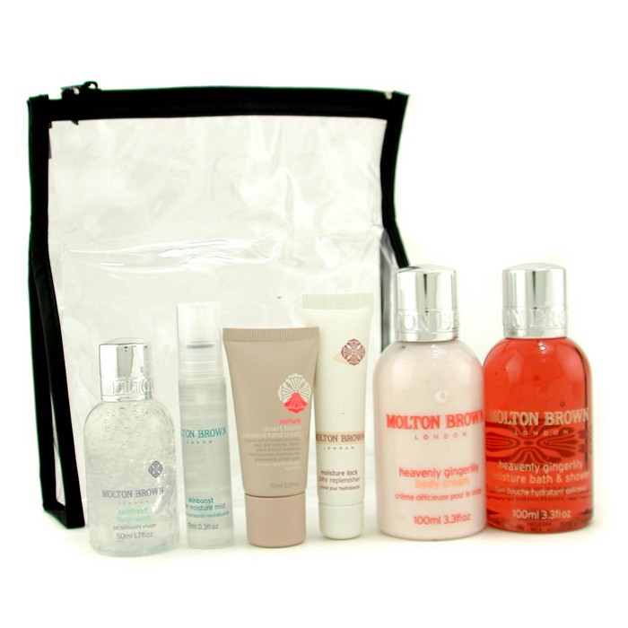 Molton Brown Women's Traveller: Bath & Shower + Body Cream + Facial Wash + Hand Cream + Replenisher + Mist + Bag 6pcs+1bagProduct Thumbnail