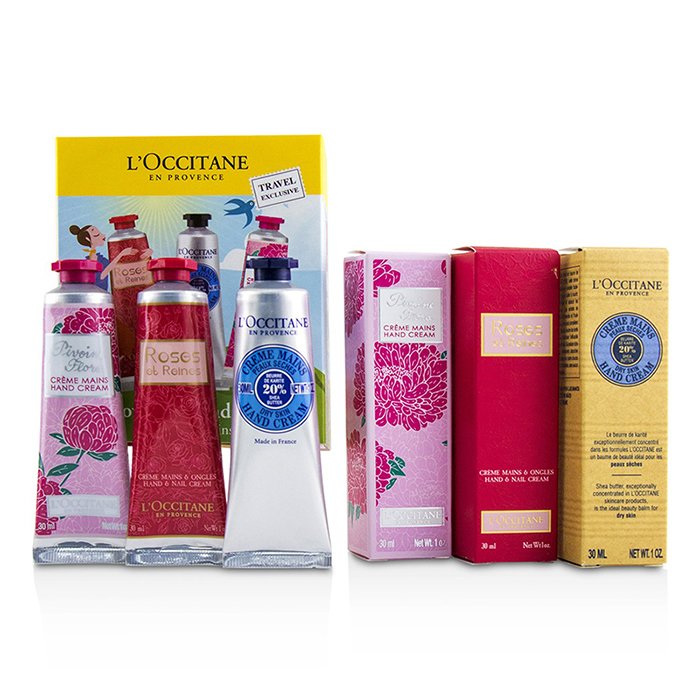 L'Occitane Lovelier Hands Kit: 2x Rose Velvet 30ml + 2x Pivoine Flora 30ml + 2x Manteca Shea 30ml 6x30ml/1ozProduct Thumbnail