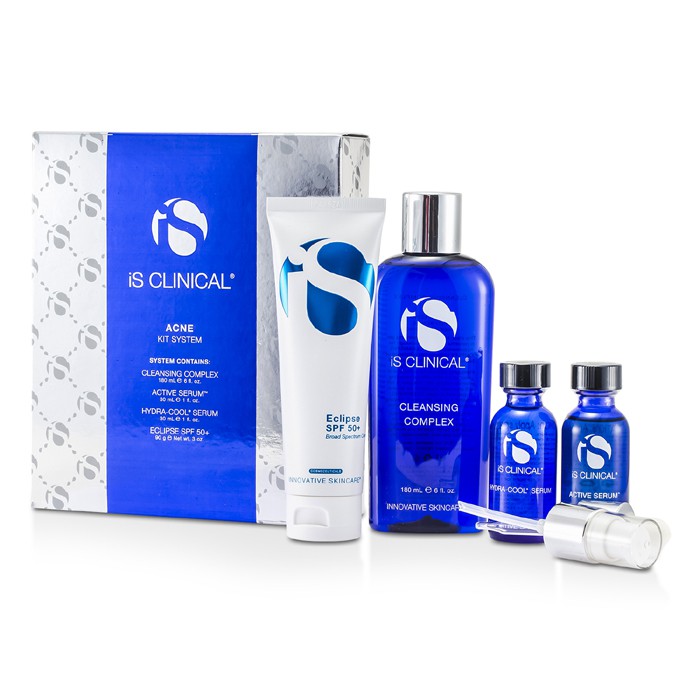 IS Clinical Acne Kit System: Cleansing Complex + Active Serum + Hydra-Cool Serum + Treatment Sunscreen 4pcsProduct Thumbnail