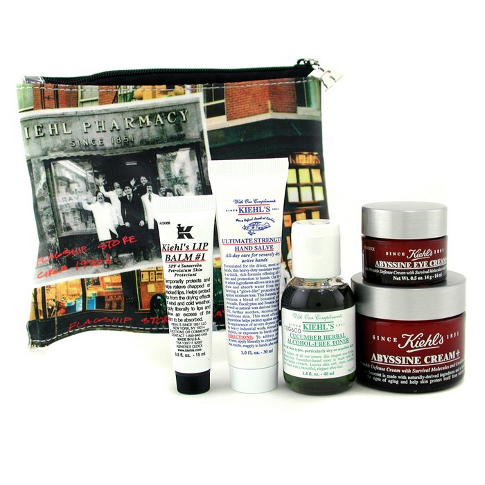 Kiehl's The Abyssine Anti Aging Set: Cream+ + Toner + Hand Salve + Eye Cream + Lip Balm + Bag 5pcs+1bagProduct Thumbnail