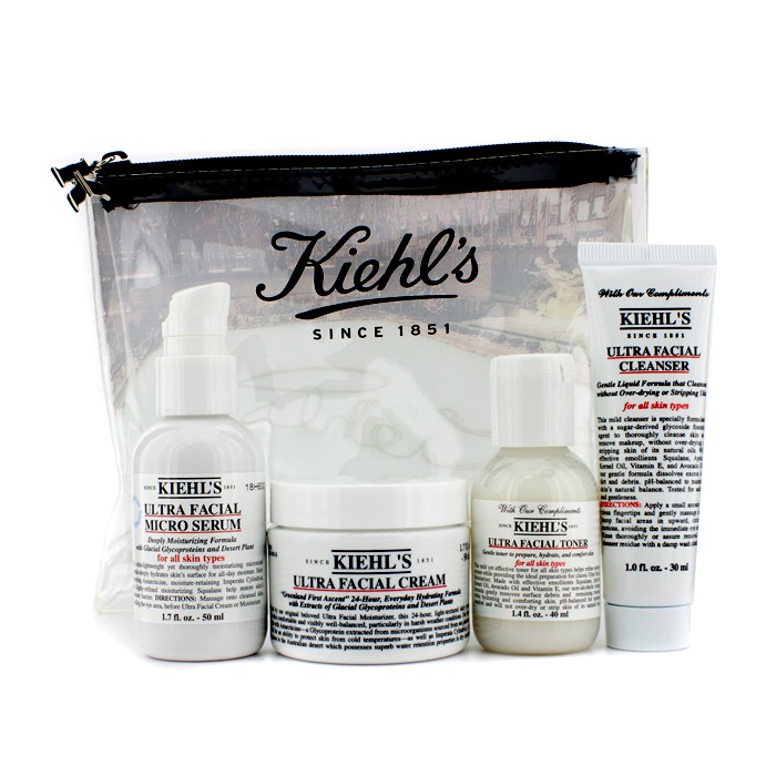 Kiehl's Sada hydratační péče The Ultra Facial Hydration Set: krém + sérum + toner + čisticí péče + toaletní taštička 4pcs+1bagProduct Thumbnail
