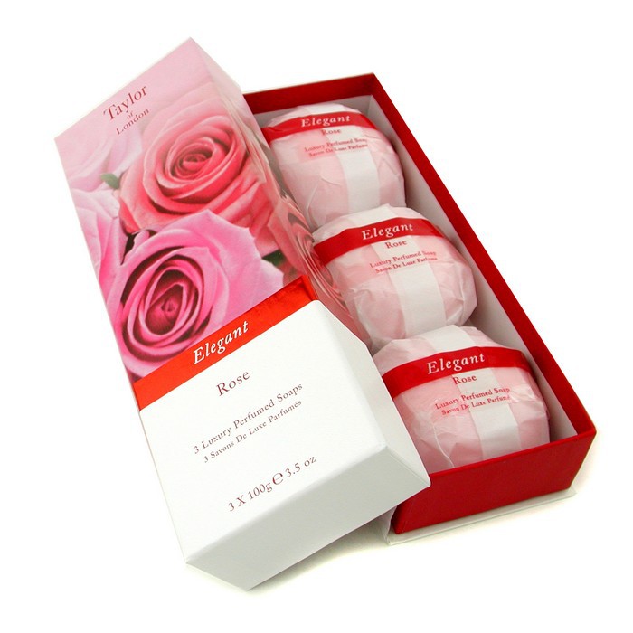 Taylor Of London Elegant Rose 3 Luxury Perfumed Soaps 3x100g/3.5ozProduct Thumbnail