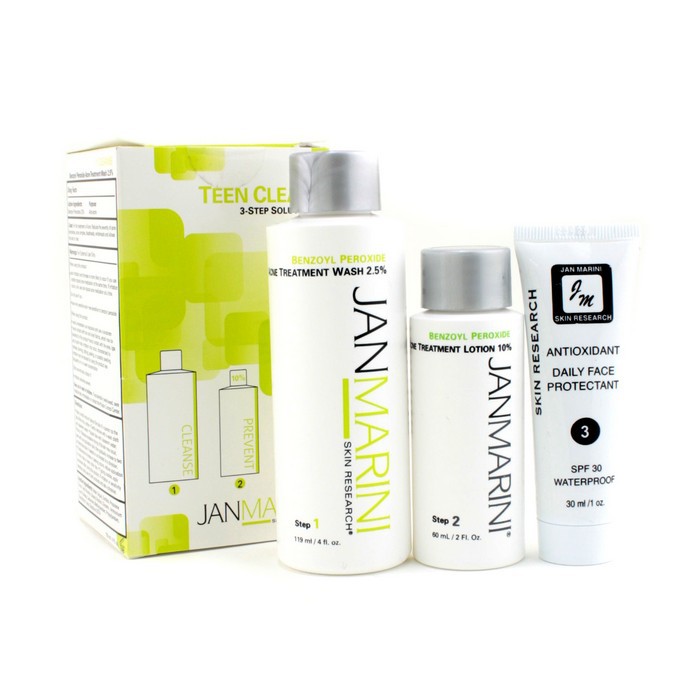Jan Marini Teen Clean 10% Set: Skin Wash 119ml/4oz + Loção de Tratamento contra a acne 60ml/2oz + Protetor 30ml/1oz 3pcsProduct Thumbnail