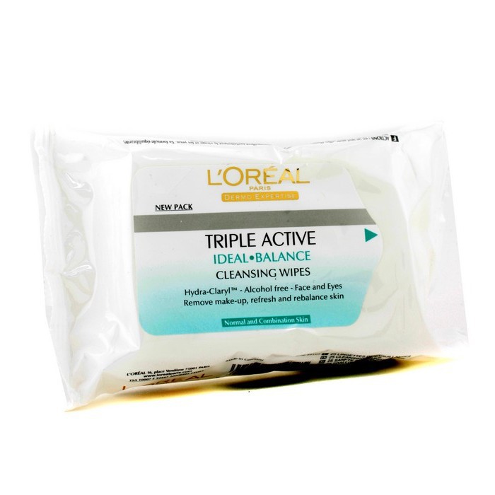 L'Oreal Dermo-Expertise Triple Active Ideal Balance Cleansing Wipes (For Normal & Combination Skin) 25wipesProduct Thumbnail