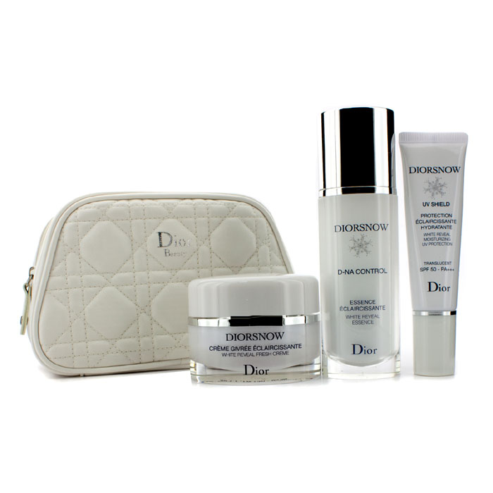 Christian Dior Diorsnow White Reveal Program Sett: White Reveal Essence + Frisk Krem + Fuktighetsgivende UV-beskyttelse SPF 50 + Bag 3pcs+1bagProduct Thumbnail