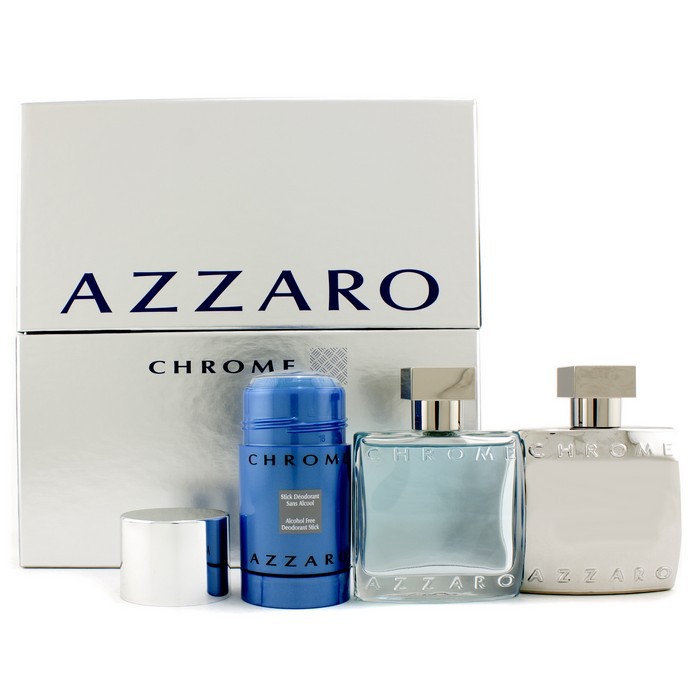 Loris Azzaro Chrome szett: Eau De Toilette spray 50ml/1.7oz + borotválkozás utáni lotion 50ml/1.7oz+ dezodor stift 75ml/2.7oz 3pcsProduct Thumbnail