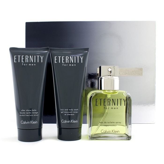 Calvin Klein Caixa Eternity : Eau De Toilette Spray 100ml + Bálsamo pós barba 100ml + Shampoo para cabelo e corpo 100ml 3pcsProduct Thumbnail