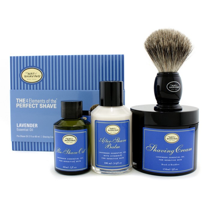 The Art Of Shaving The 4 Elements Of The Perfect Shave - Lavender ( új csomagolás ) ( borotválkozás előtti olaj + borotválkozó krém + borotválkozás utáni balzsam + ecset ) 4pcsProduct Thumbnail