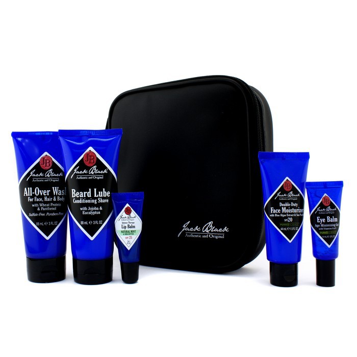 Jack Black First Class Five Travel Kit: All Over Wash + Conditioning Shave + Face Moisturizer + Eye Gel + Lip Balm + Face Buff Sample + Bag 6pcs+1bagProduct Thumbnail