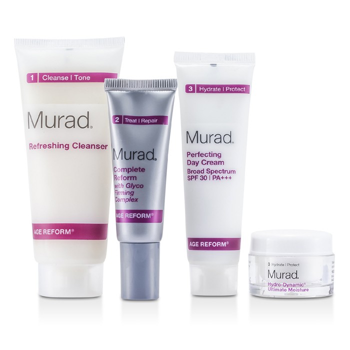 Murad ערכה מחדשת אקטיבית ומושלמת לעור : תכשיר ניקוי + קרם יום + קומפלט ריפורם + לחות אולטימטיבית 4pcsProduct Thumbnail