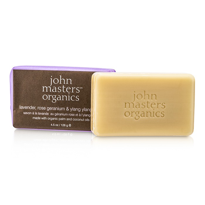 John Masters Organics Mydło w kostce do mycia twarzy i ciała Lavender, Rose Geranium & Ylang Ylang Soap 128g/4.5ozProduct Thumbnail