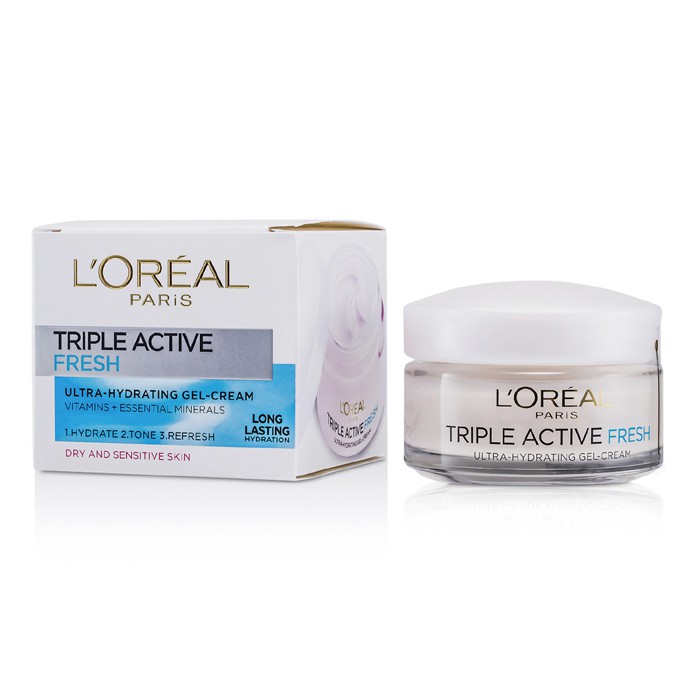L'Oreal Triple Active Fresh ულტრა-დამატენიანებელი გელი-კრემი (მშრალი და მგრძნობიარე კანისთვის) 50ml/1.7ozProduct Thumbnail