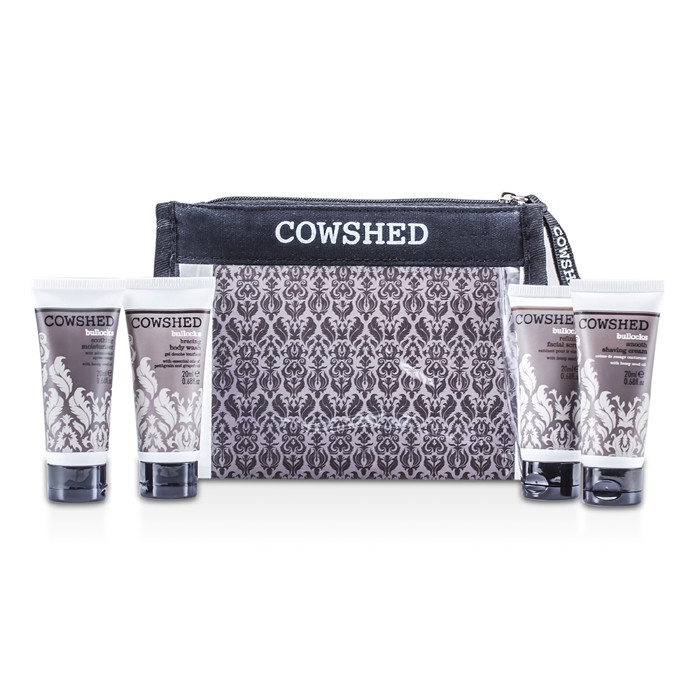 Cowshed Pocket Cow Bullocks Set: Facial Scrub + Shaving Cream + Moisturiser + Body Wash + Bag 4x20ml+1bagProduct Thumbnail