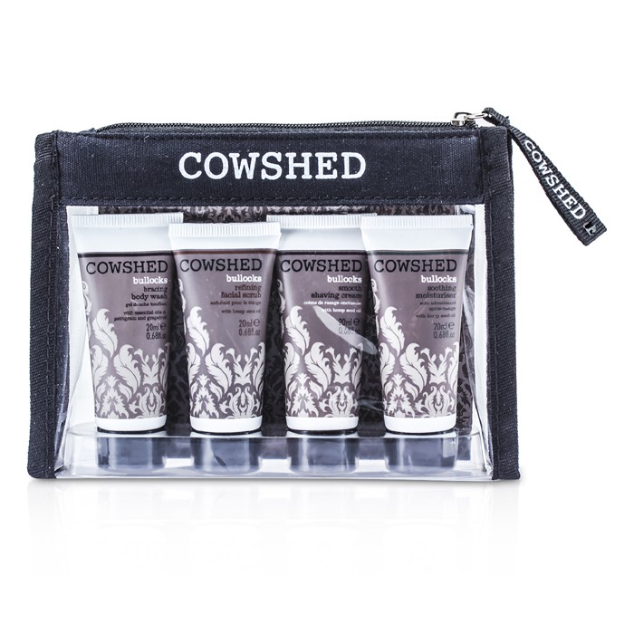 Cowshed Pocket Cow Bullocks Set: Facial Scrub + Shaving Cream + Moisturiser + Body Wash + Bag 4x20ml+1bagProduct Thumbnail