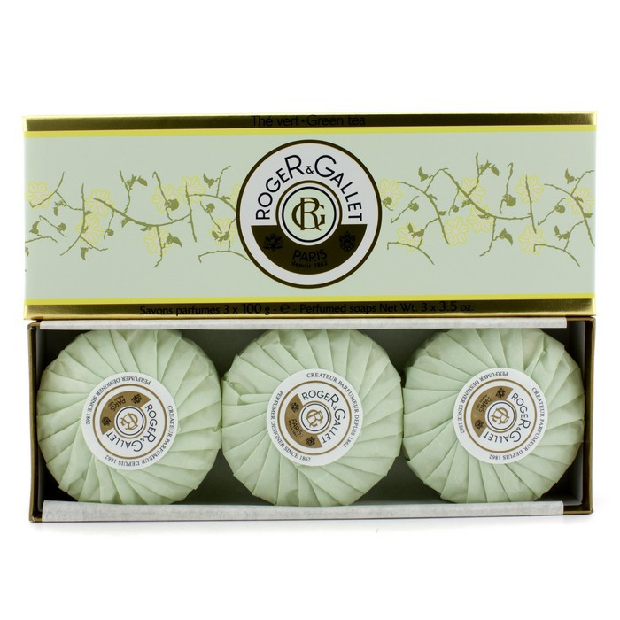 Roger & Gallet Zestaw trzech perfumowanych mydeł w kostce Green Tea (The Vert) Perfumed Soap Coffret 3x100g/3.5ozProduct Thumbnail